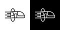 Hyperloop thin line vector icon set