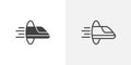 Hyperloop thin line vector icon set
