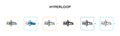 Hyperloop vector icon in 6 different modern styles. Black, two colored hyperloop icons designed in filled, outline, line and