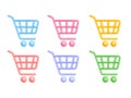 Hypermarket cart icon. 3d icons trolley grocery shop business retailment add, supermarket basket wheels consumerism