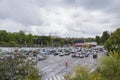 Hypermarket parking full of cars 