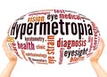 Hypermetropia word cloud sphere concept Royalty Free Stock Photo