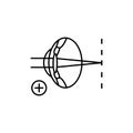Hyperopia eye icon. Simple line, outline vector of optometry icons for ui and ux, website or mobile application Royalty Free Stock Photo