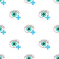 Hyperopia eyesight disorder pattern seamless vector