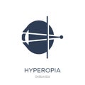 Hyperopia icon. Trendy flat vector Hyperopia icon on white background from Diseases collection