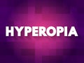 Hyperopia text quote, medical concept background