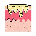 hyperpigmentation acne scar color icon vector illustration