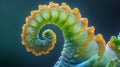 hyperreal magnified view ferns spiral