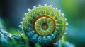 hyperreal magnified view ferns spiral