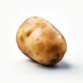 Hyperrealism Photography Of Raw Potato On White Background