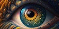 hyperrealistic abstract close-up Renaissance psychedelic