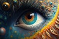 hyperrealistic abstract close-up Renaissance psychedelic