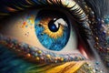 hyperrealistic abstract close-up Renaissance psychedelic
