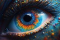 hyperrealistic abstract close-up Renaissance psychedelic