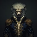 Baroque Sci-fi Beast With Blonde Hair - Detailed Portraits In Vray