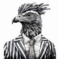 Hyperrealistic Bird Portrait In Corporate Punk Style