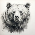 Hyper-realistic Ink Drawing Of A Brown Bear