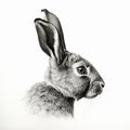 Hyperrealistic Black And White Rabbit Drawing By Aylin