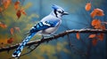 Hyperrealistic Blue Bird In A Prairiecore Landscape Royalty Free Stock Photo