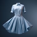 Hyperrealistic Blue Dress: Detailed And Isolated Women\'s Shirt In Uhd