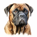 Hyperrealistic Boxer Dog Portrait In Traditional Chinese Painting Style Royalty Free Stock Photo