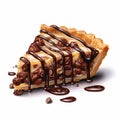 Hyperrealistic Chocolate Chip Pie With Chocolate Drizzle Royalty Free Stock Photo