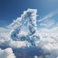 Hyperrealistic Cloud Art: The Number 4 In Surreal Tilt-shift Composition