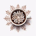 Hyperrealistic Coffee Bowl Illustrations With Snowflakes And Leafs