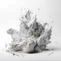 Hyperrealistic Composition: Exploding White Powder On A Balanced Surface