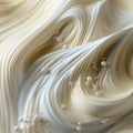 Hyperrealistic Cream Horn: A Swirl Of Decadent Cream And Sugar Crystals