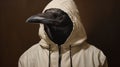 Hyperrealistic Crow: A Grotesque Caricature In A White Leather Jacket