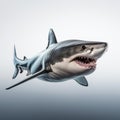 Hyperrealistic 3d Illustration Of A Great White Shark In Studio Royalty Free Stock Photo