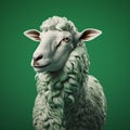 Hyperrealistic 3d Render Of A Strong Black And White Muscular Sheep Royalty Free Stock Photo