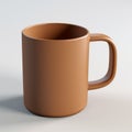 Hyperrealistic 3d Rendered Brown Mug With Square Handle