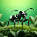 Hyperrealistic 3d Rendering Of Muscular Black And White Ant