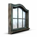Hyperrealistic Digital Illustration Of An Old Style Carved Metal Window