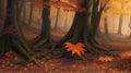 Hyperrealistic digital painting captures the forest\'s autumnal beauty