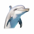 Hyperrealistic Dolphin Illustration In Aquarium - Frontal Close-up