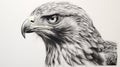 Hyperrealistic Drawing Of A Hawk: Detailed Skies And Eye-catching Detail