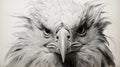 Hyperrealistic Eagle Face Drawing: Flawless Line Work And Animal Intensity