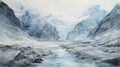 Hyperrealistic Fantasy: Ethereal Watercolor Paintings Of Mountainous Vistas