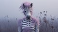 Hyperrealistic Fantasy: The Misfit Zebra With A Purple Body