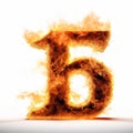 Hyperrealistic Fire Number Five With Luxury Photography Text Effect