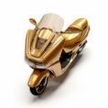 Hyperrealistic Gold Motorcycle With Japanese Influence