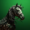 Hyperrealistic Horse 3d Render With Futuristic Chromatic Waves