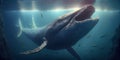Hyperrealistic Humpback Whale Singing a New Tune in a Digital Underwater World, Made with Generative AI