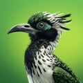 Hyperrealistic Icarus Bird 3d Render In Emerald And White