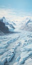 Hyperrealistic Ice Glacier Painting With Stunning Mountain Backdrop