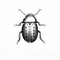 Hand Drawn White Beetle Illustration In Lomography Style