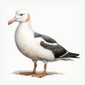 Hyperrealistic Illustration Of A Seagull With A Thick Bill